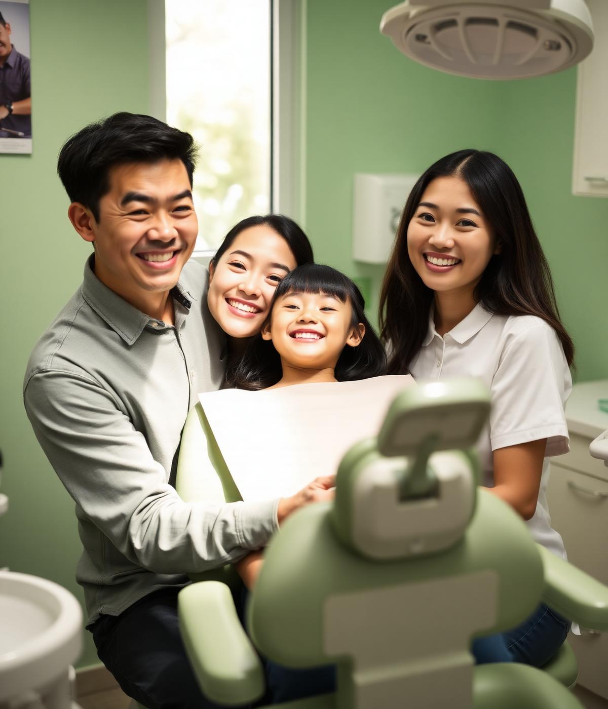 A family with their dentist at Dental De Royale in Kengeri